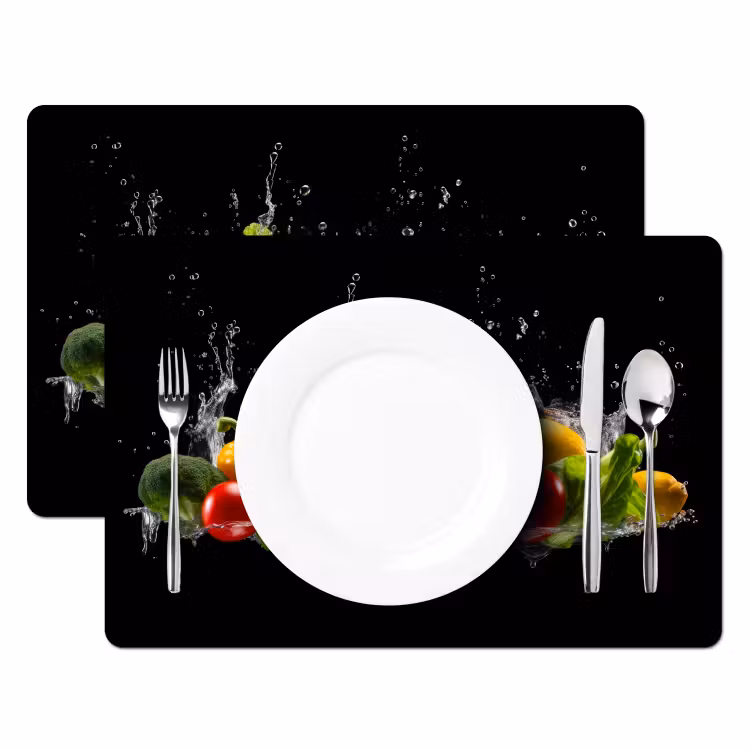 Tischset - Paprika - Wasser - Gemüse - Schwarz — 2