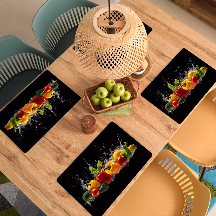 Tischset - Paprika - Wasser - Gemüse - Schwarz — 3