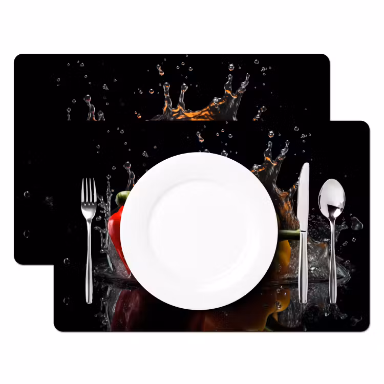 Tischset - Paprika - Wasser - Schwarz - Gemüse - Rot - Gelb — 2