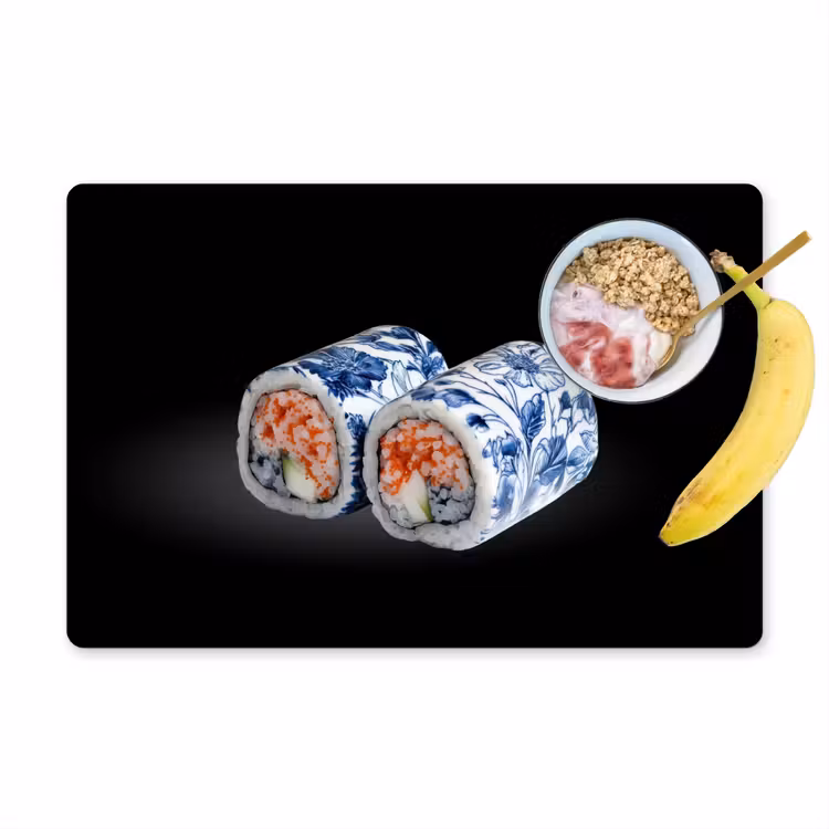 Tischset - Sushi - Delfter Blau - Reis - Fisch - Elegant - 6 Stück — 1