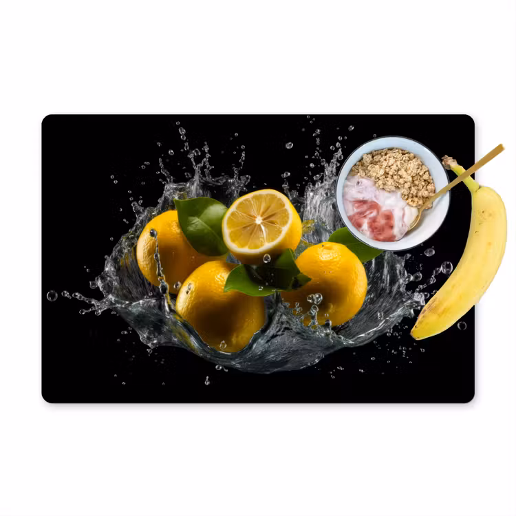 Tischset - Zitrone - Obst - Gelb - Schwarz — 1