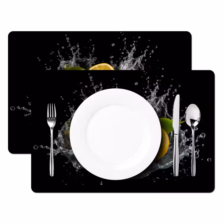 Tischset - Zitrone - Obst - Gelb - Schwarz — 2