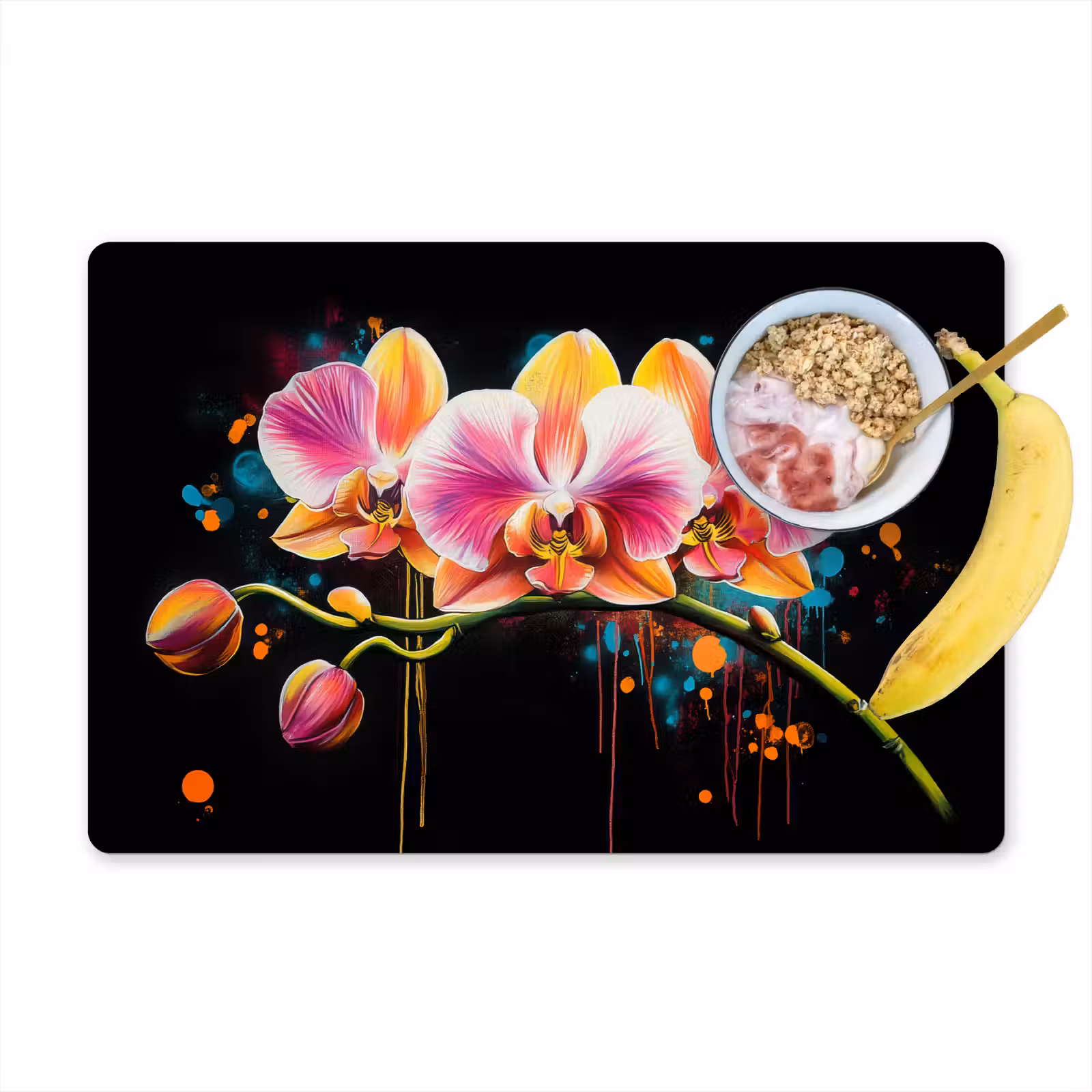 Tischset - Orchidee - Graffiti - Farbenfroh - Blumen - Abstrakt - 6 Stück — 1