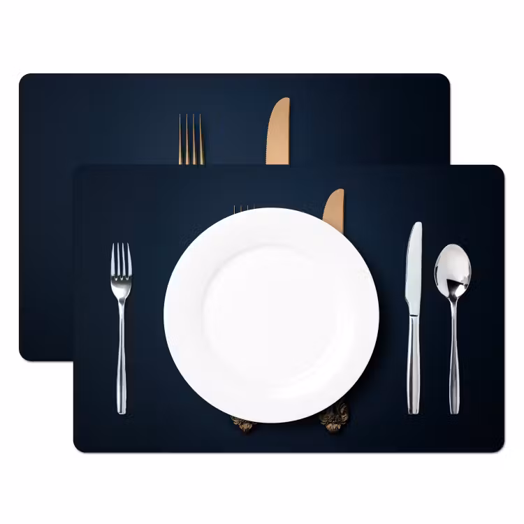 Tischset - Besteck - Dunkelblau - Gold — 2