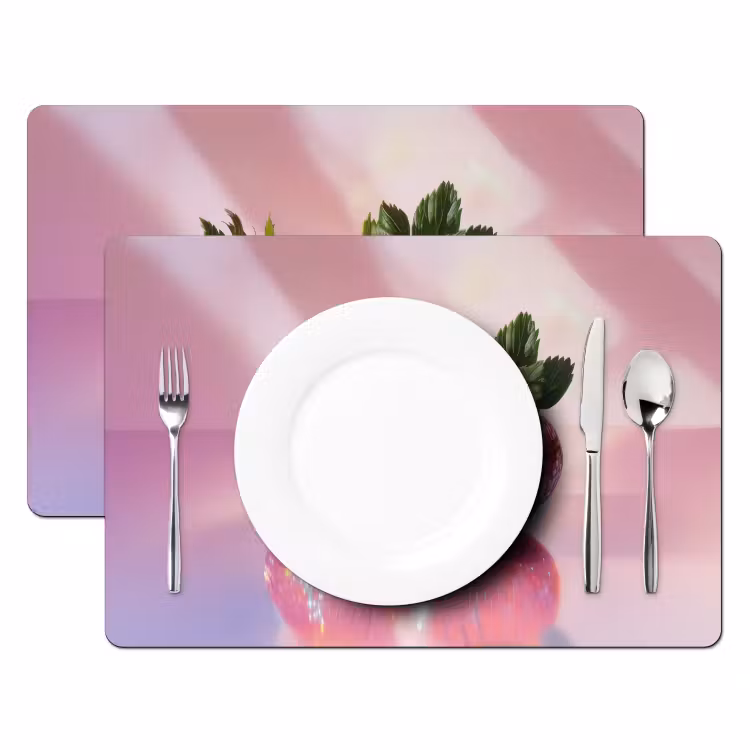 Tischset - Disco - Obst - Glitzer - Erdbeere - 6 Stück — 2