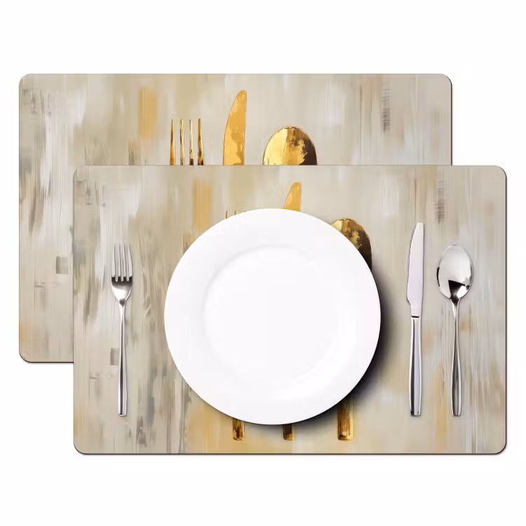 Tischset - Farbe - Gold - Besteck — 2