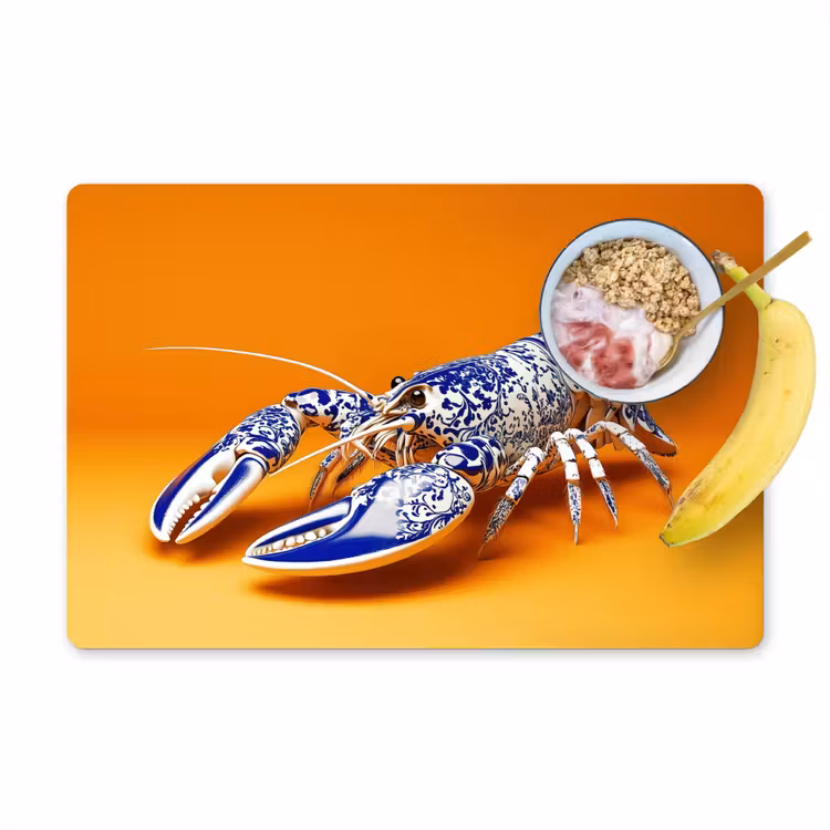 Tischset - Hummer - Delfter Blau - Schild - Hart - Orange — 1