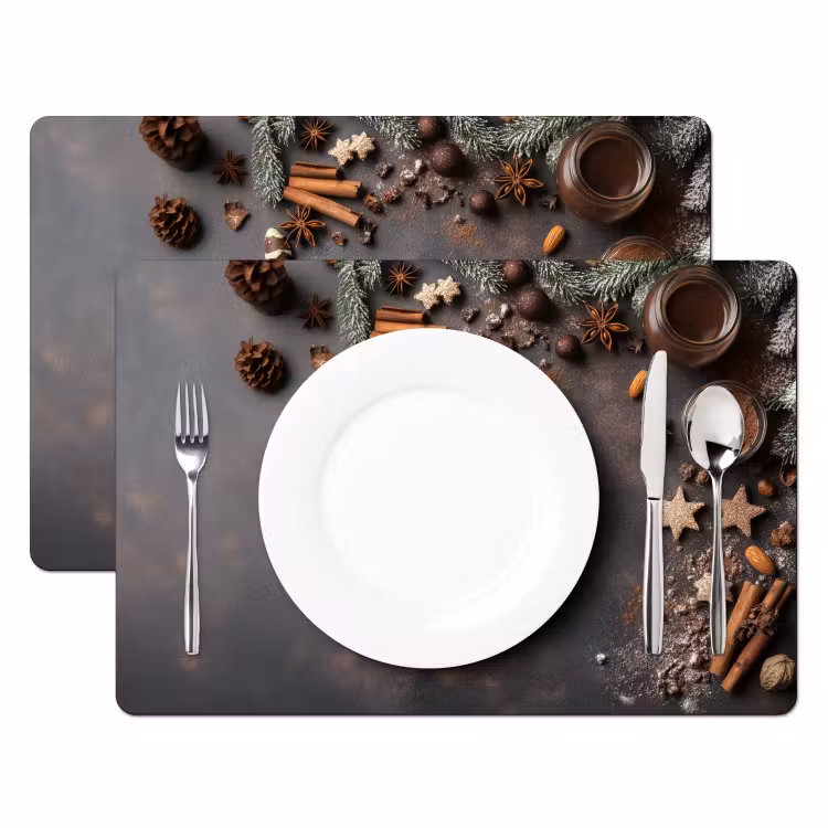 Tischset - Zimt - Weihnachten - Braun - Bronze - 6 Stück — 2