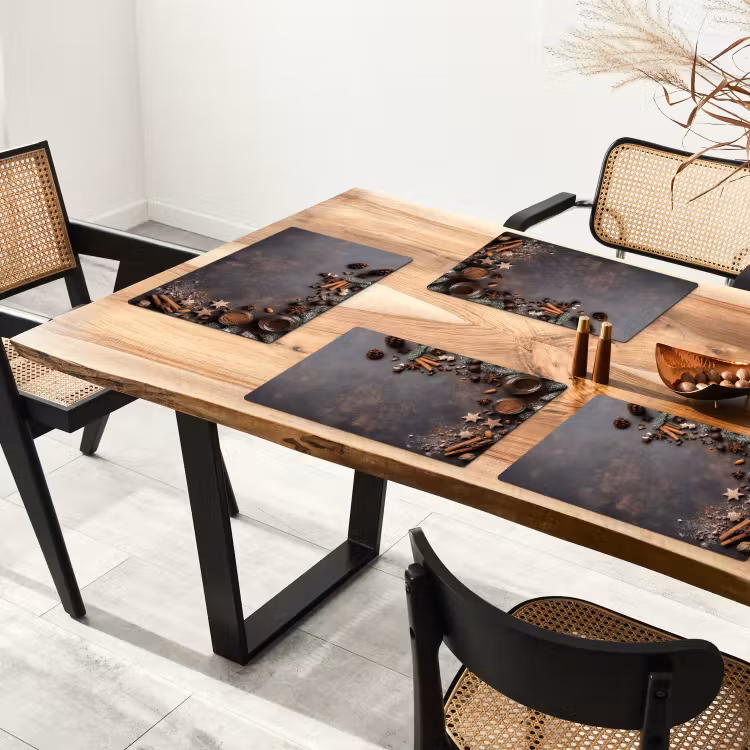 Tischset - Zimt - Weihnachten - Braun - Bronze - 6 Stück — 4