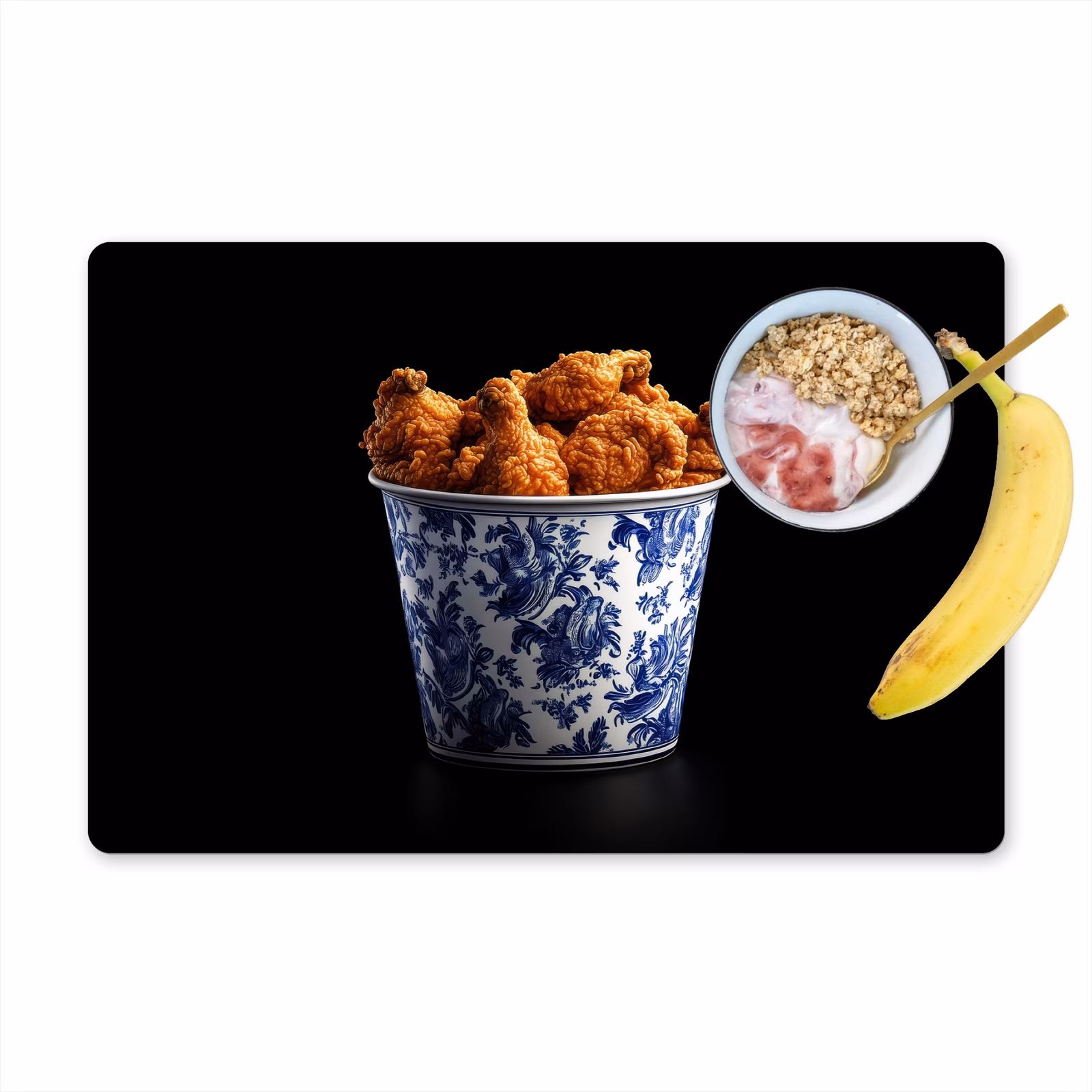 Tischset - Huhn - Eimer - Delfter Blau - Schmackhaft - 6 Stück — 1