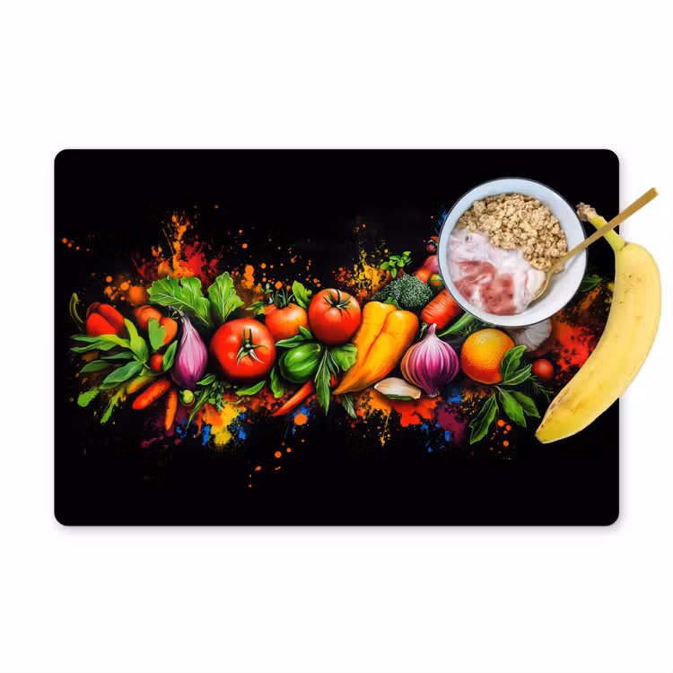 Tischset - Gemüse - Lebensmittel - Kräuter - Graffiti - Kochen - 6 Stück — 1