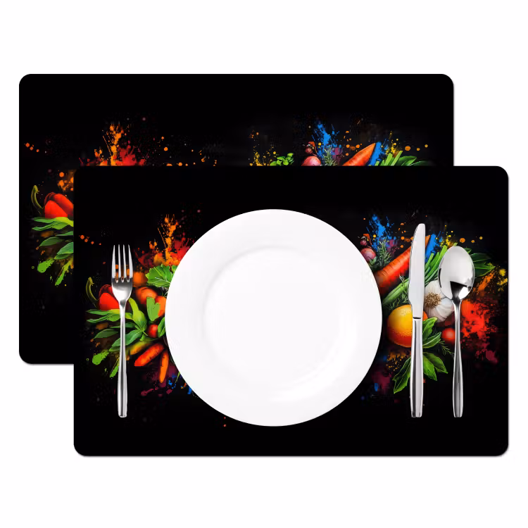 Tischset - Gemüse - Lebensmittel - Kräuter - Graffiti - Kochen - 6 Stück — 2