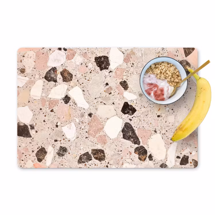 Tischset - Hell - Rosa - Terrazzo - Steine - 6 Stück — 1