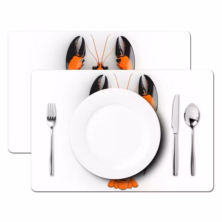 Tischset - Krebs - Schwarz - Orange - Weiß - Einzigartig — 2