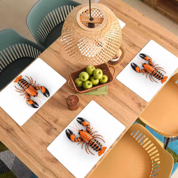 Tischset - Krebs - Schwarz - Orange - Weiß - Einzigartig — 3