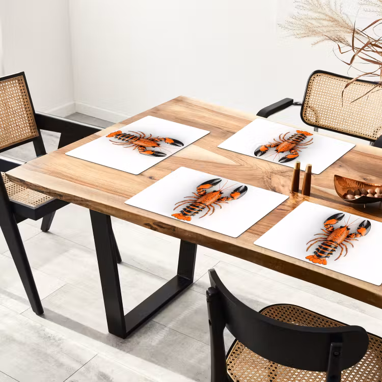 Tischset - Krebs - Schwarz - Orange - Weiß - Einzigartig — 4