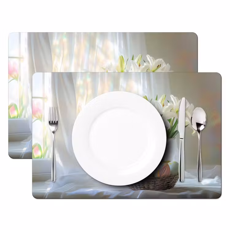 Tischset - 6 Stück - Vase - Eier - Blumen - 6 Stück — 2
