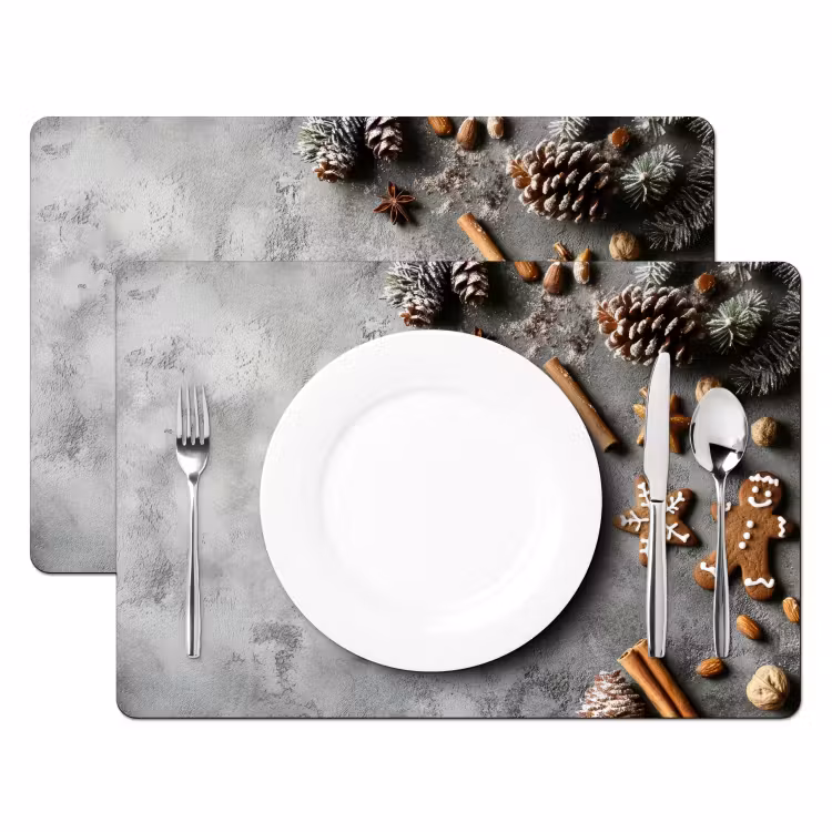 Tischset - Weihnachten - Backen - Grau - Ländlich - 6 Stück — 2
