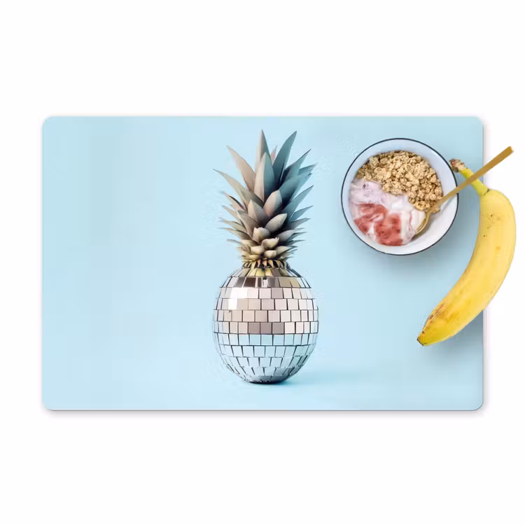 Tischset - Blau - Ananas - Disco - Discoball - 6 Stück — 1
