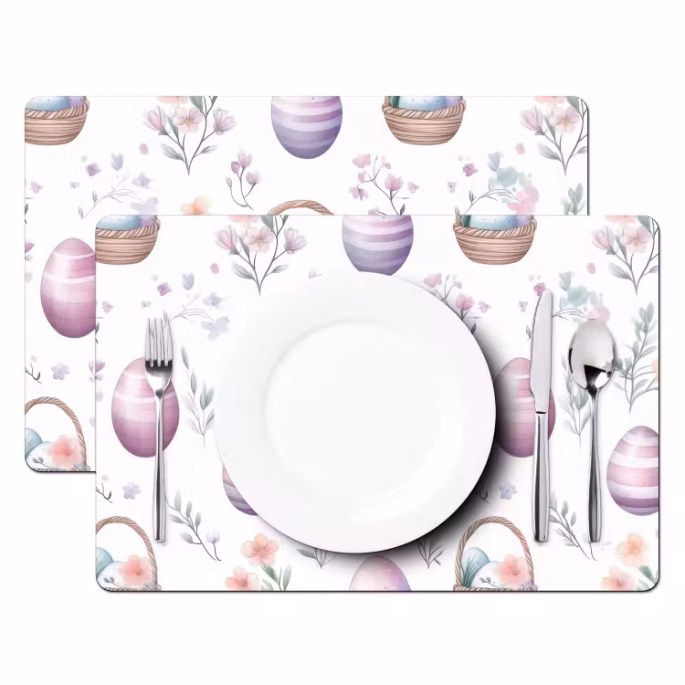 Tischset - 6 Stück - Blumen - Ostereier - Muster - 6 Stück — 2