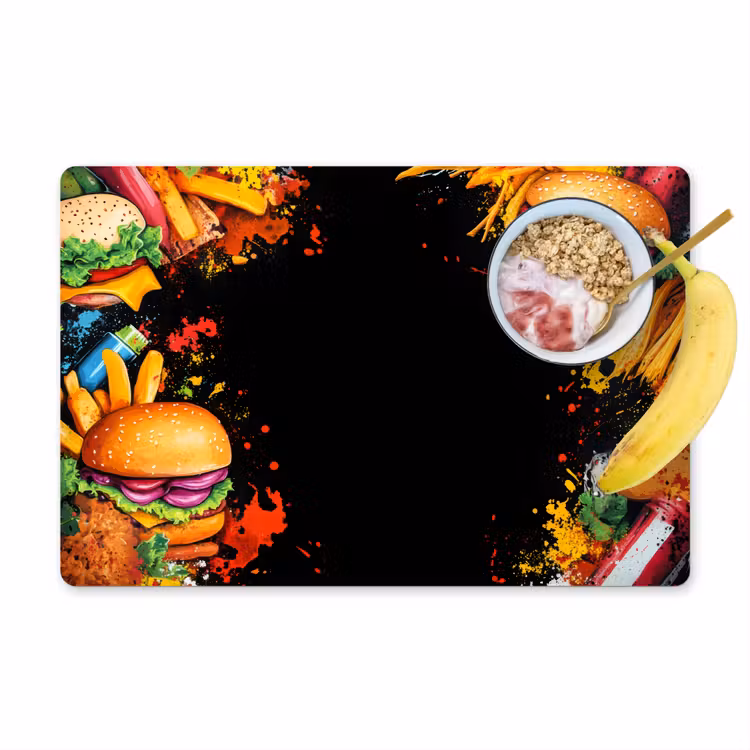 Tischset - Fastfood - Graffiti - Hamburger - Lebensmittel - Modern - 6 Stück — 1
