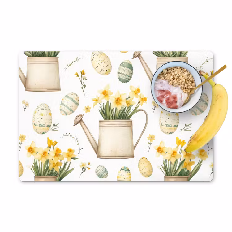 Tischset - 6 Stück - Gießkanne - Blumen - Eier - 6 Stück — 1