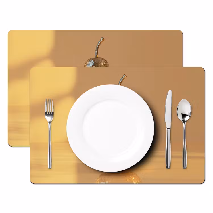 Tischset - Gold - Disco - Glitzer - Birne - 6 Stück — 2