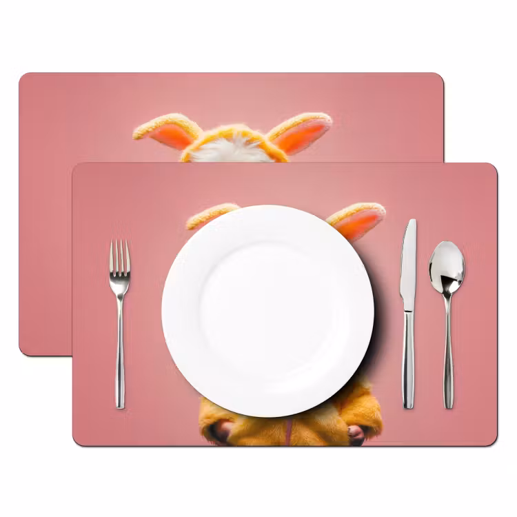 Tischset - Kostüm - Ziege - Osterhase - 6 Stück — 2