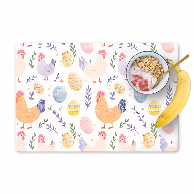 Tischset - 6 Stück - Muster - Huhn - Ostereier - 6 Stück — 1