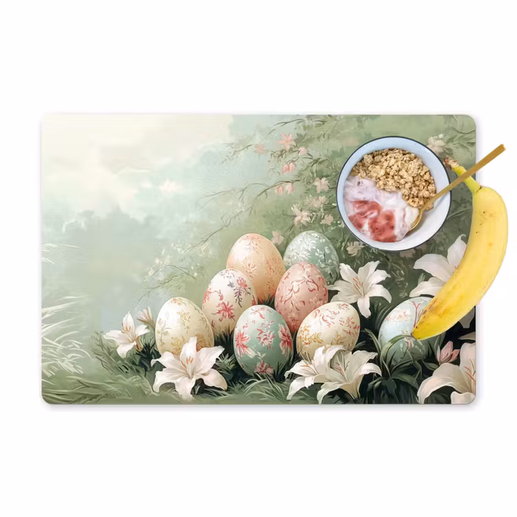 Tischset - 6 Stück - Ostereier - Pastelltöne - Blumen - 6 Stück — 1