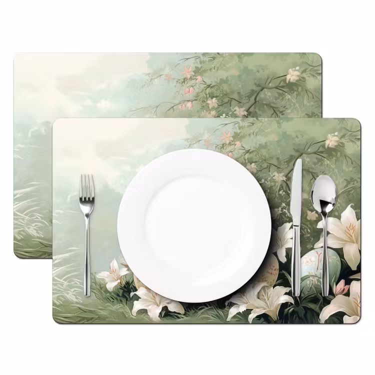 Tischset - 6 Stück - Ostereier - Pastelltöne - Blumen - 6 Stück — 2