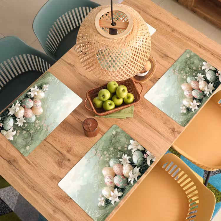 Tischset - 6 Stück - Ostereier - Pastelltöne - Blumen - 6 Stück — 3