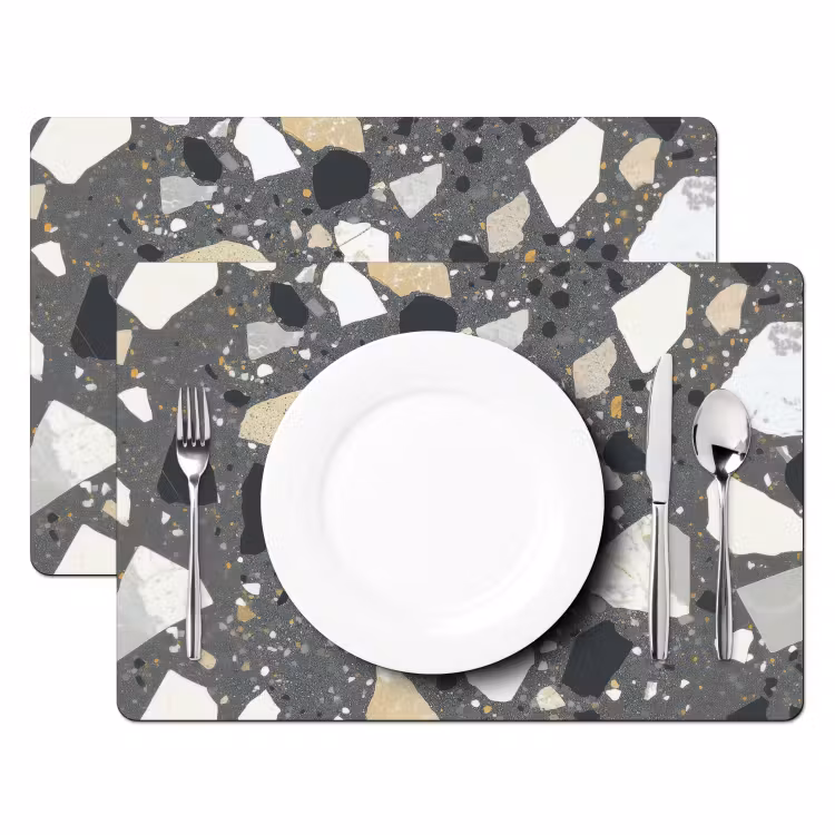 Tischset - Terrazzo - Dekoration - Steine - 6 Stück — 2