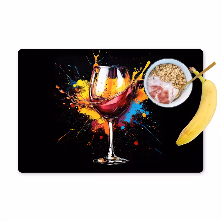 Tischset - Wein - Glas - Graffiti - Getränk - Rot - Farbe - 6 Stück — 1