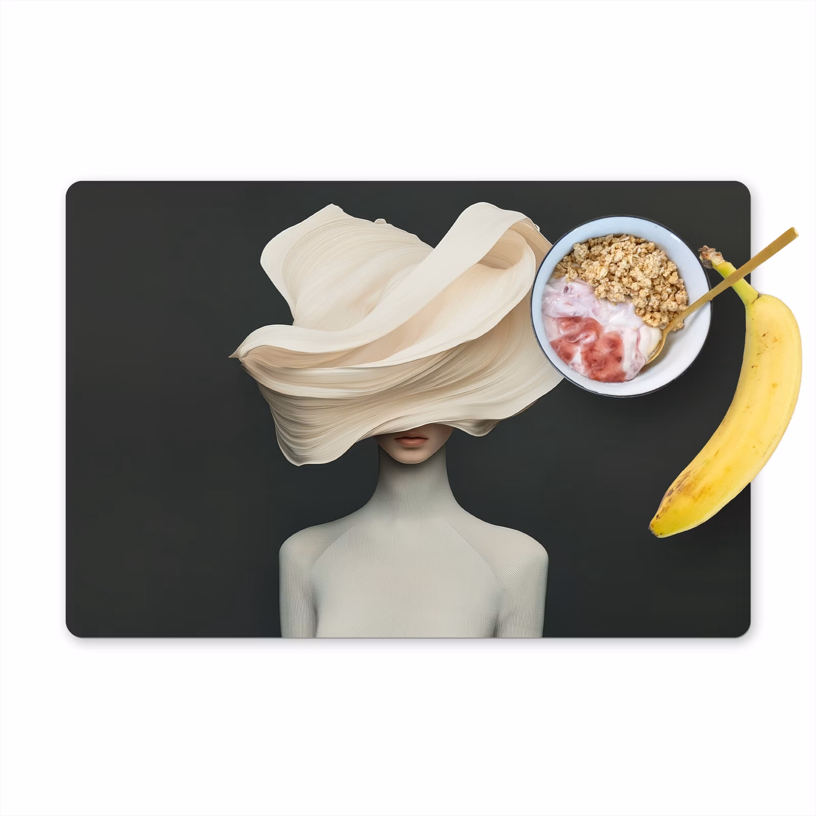 Tischset - Frau - Beige - Hut — 1