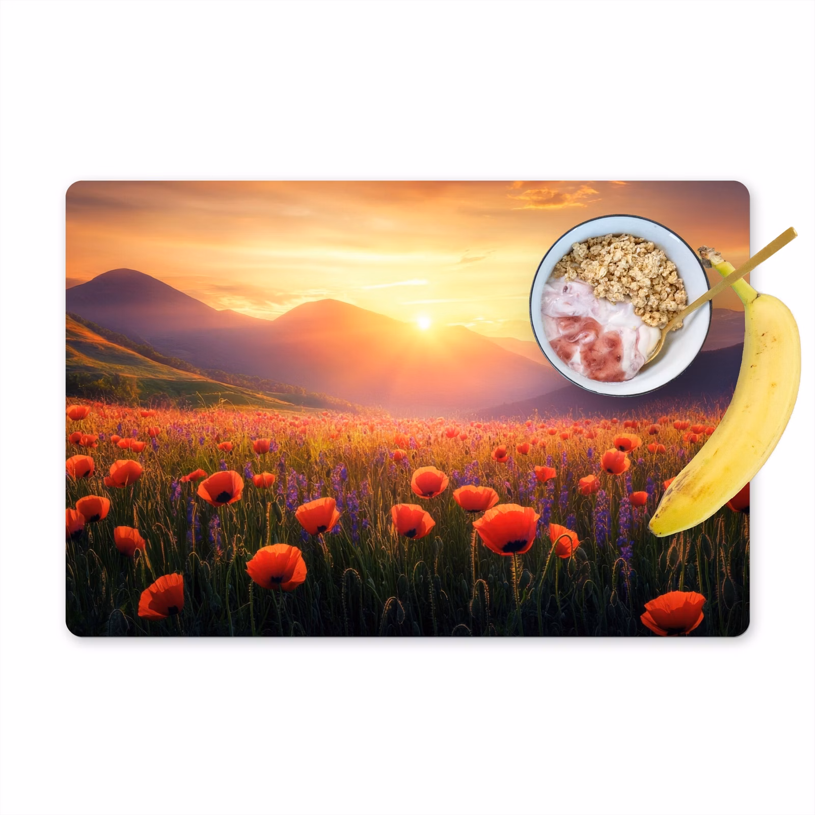 Tischset - Landschaft - Sonnenuntergang - Blumenfeld — 1