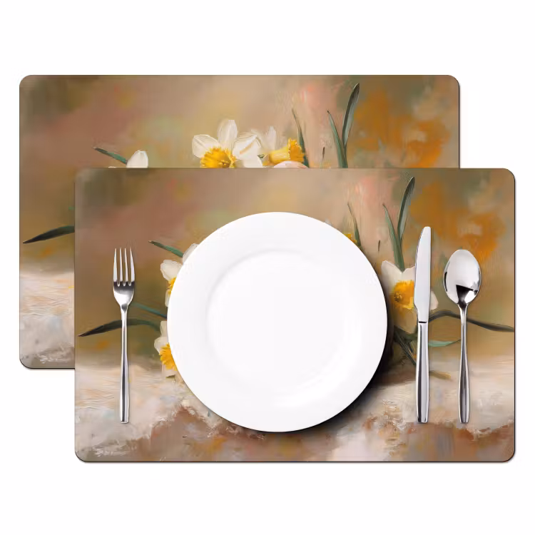 Tischset - 6 Stück - Blumen - Eier - Bemalt - 6 Stück — 2