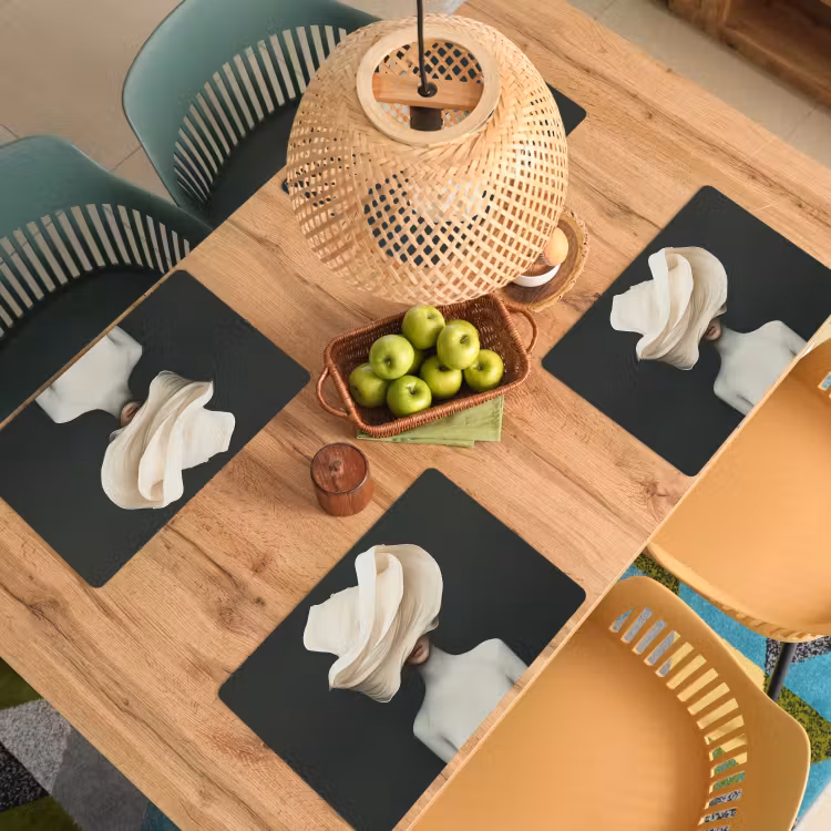 Tischset - Frau - Beige - Hut — 3