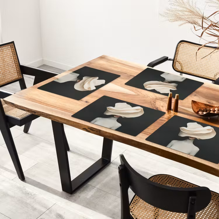 Tischset - Frau - Beige - Hut — 4