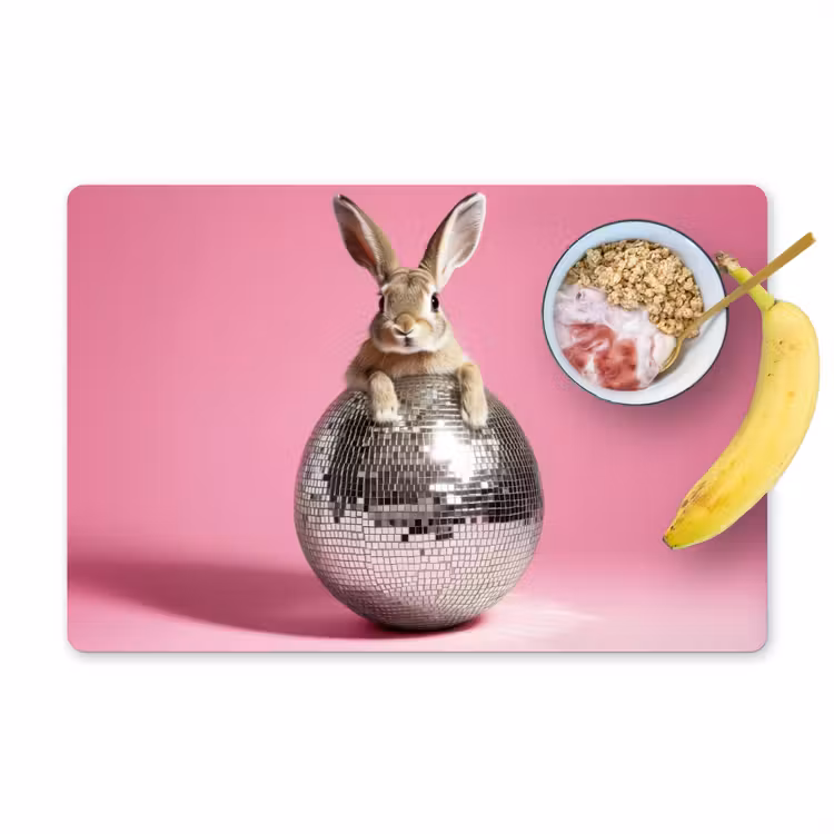 Tischset - Hase - Schleife -Diskokugel - 6 Stück — 1