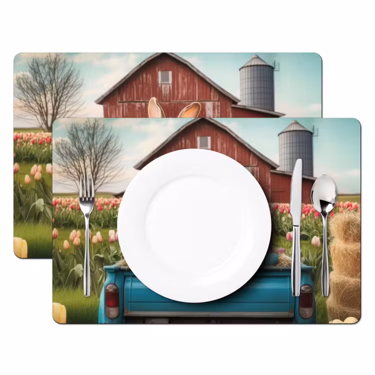 Tischset - 6 Stück - Kaninchen - Bauernhof - Eier - 6 Stück — 2