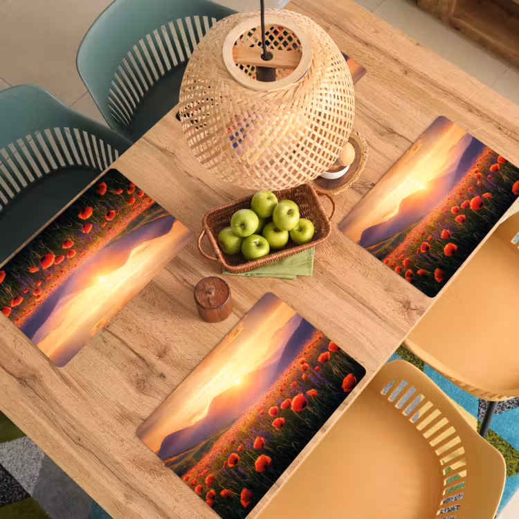 Tischset - Landschaft - Sonnenuntergang - Blumenfeld — 3