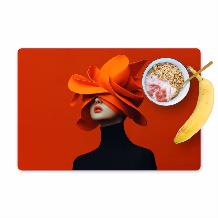 Tischset - Orange - Hut - Frau — 1