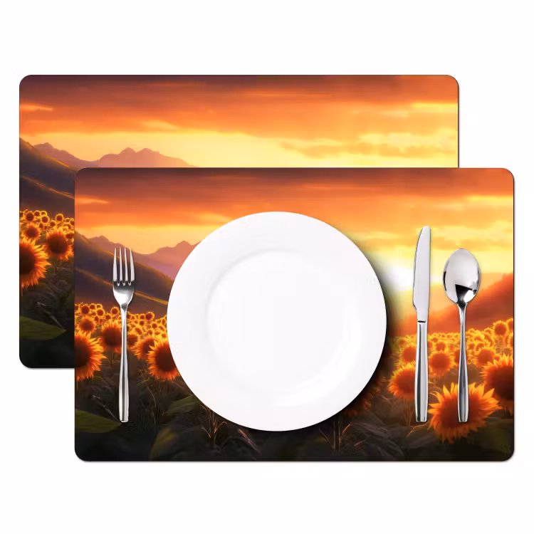 Tischset - Sonnenblumen - Sonnenuntergang - Landschaft — 2