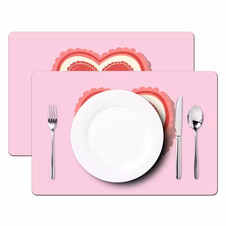 Tischset - Text - Herz - Mutter - Rosa - 6 Stück — 2
