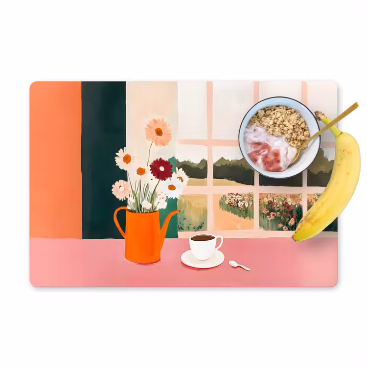 Tischset - Blumen - Kaffee - Fenster — 1