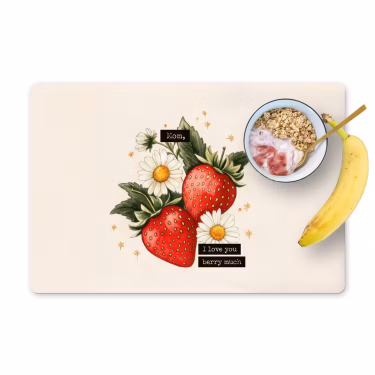 Tischset - Erdbeeren - Gänseblümchen - Zitat - Sterne - 6 Stück — 1