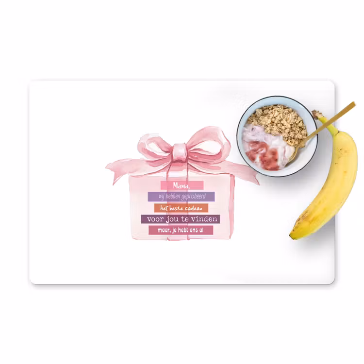Tischset - Geschenk - Schleife - Text - Rosa - 6 Stück — 1