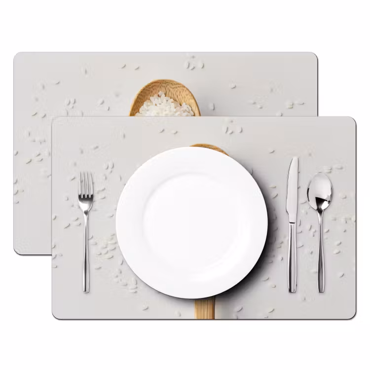Tischset - Holz - Löffel - Reis - 6 Stück — 2