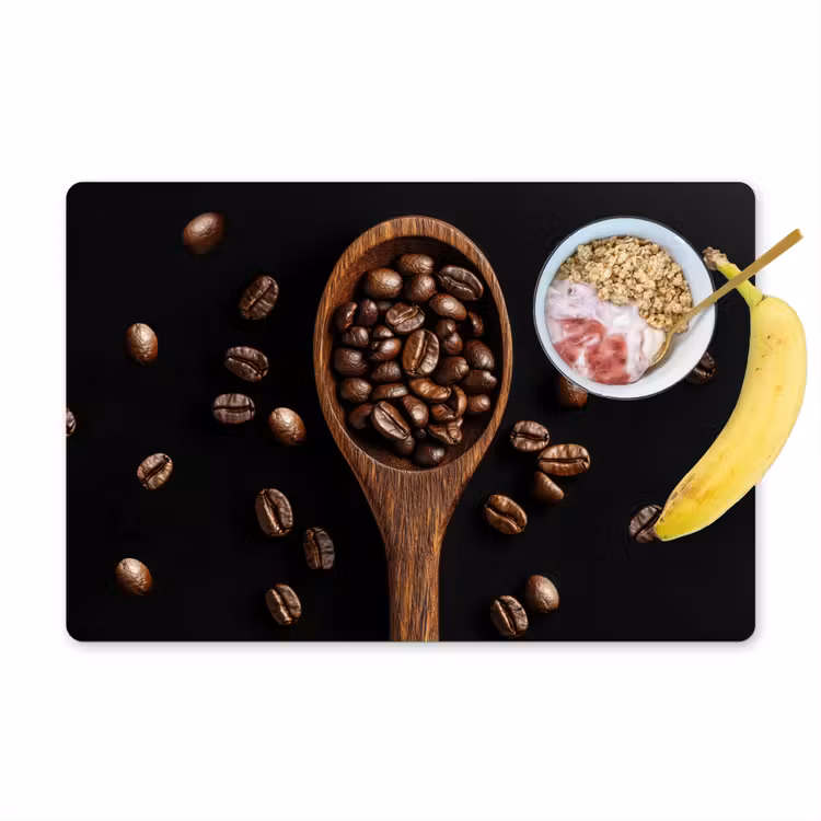 Tischset - Holz - Schwarz - Kaffeebohnen - 6 Stück — 1